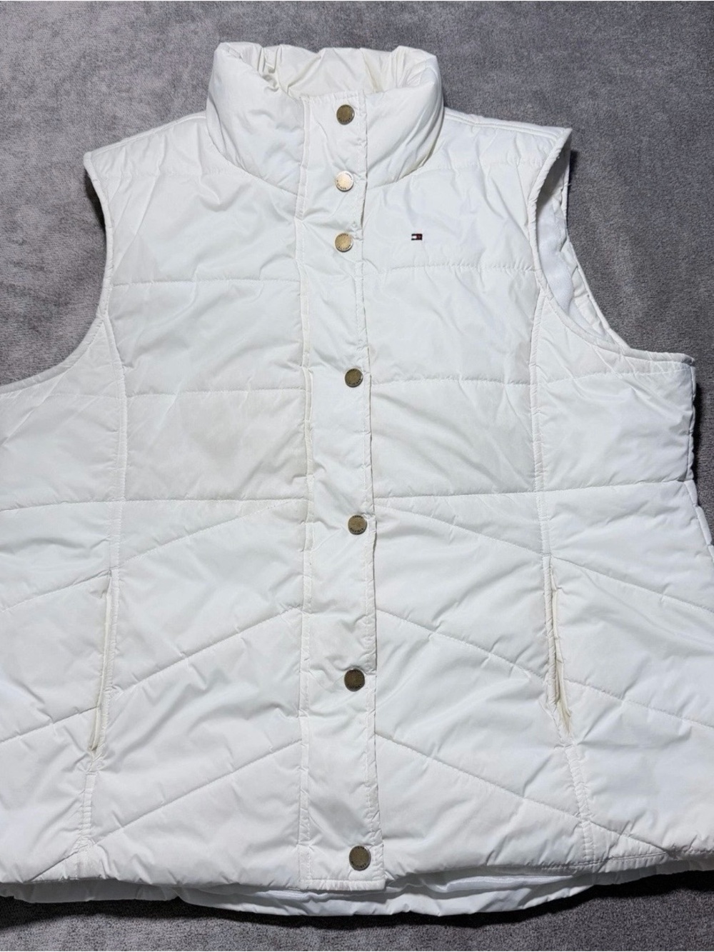 Tommy Hilfiger White Puffer Vest Quilted Women’s XL